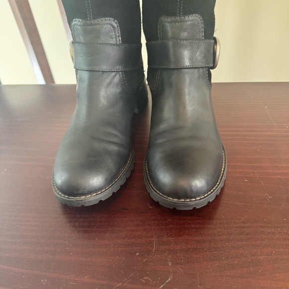 Timberland Bethel Black Leather Suede tall low heeled riding boots 7.5 - Picture 4 of 16